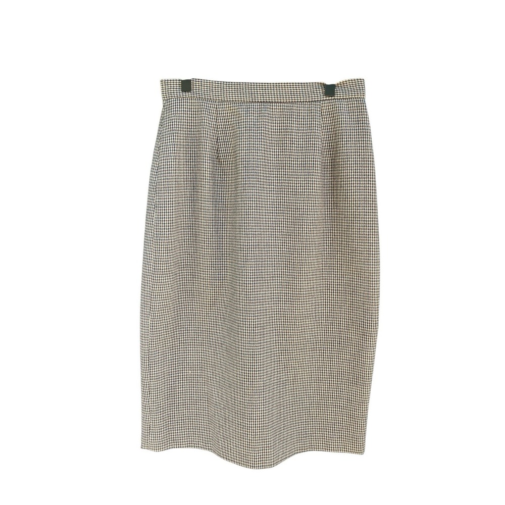 Vintage Barry Bricken Nordstrom Wool Houndstooth Skirt Size 10 Fits Modern 4/6